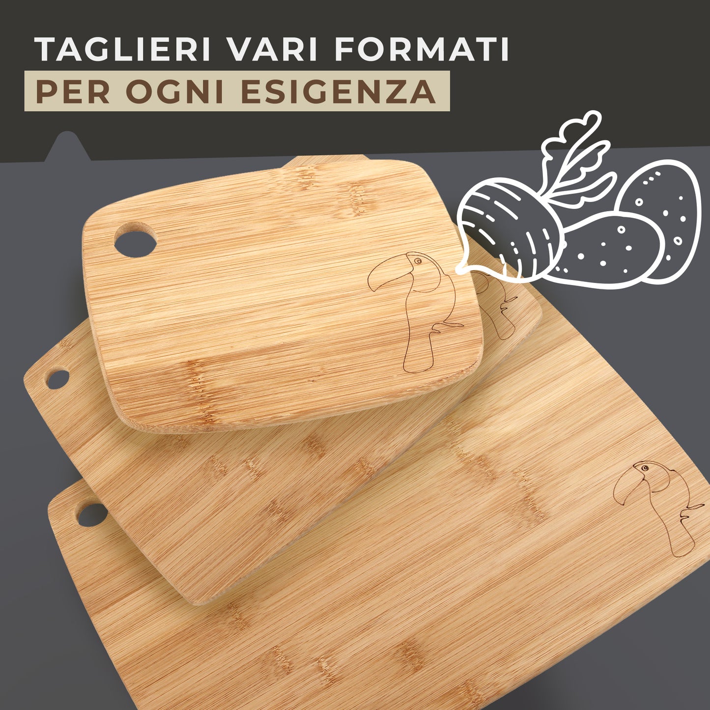 Tagliere in bamboo, 30cm