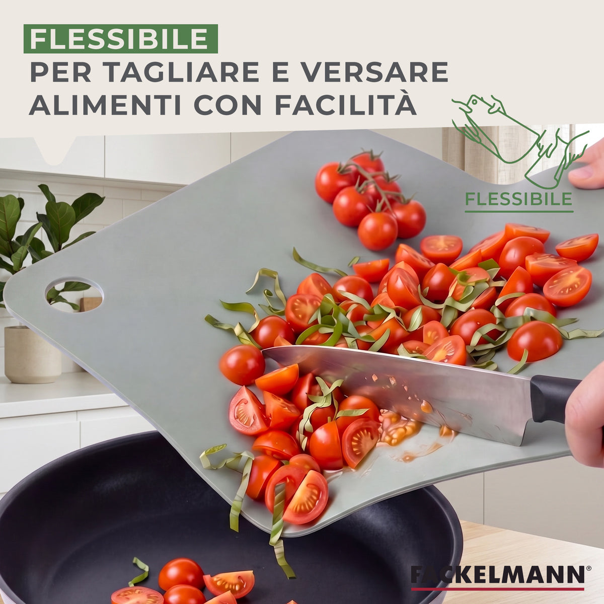 Tagliere Flessibile 2 in 1 25x35 cm in Plastica – Slim, Pieghevole