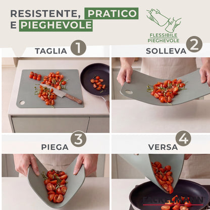 Tagliere Flessibile 2 in 1 25x35 cm in Plastica – Slim, Pieghevole