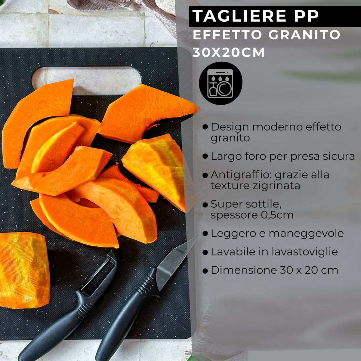 Tagliere effetto granito, dimensione 30x20 cm