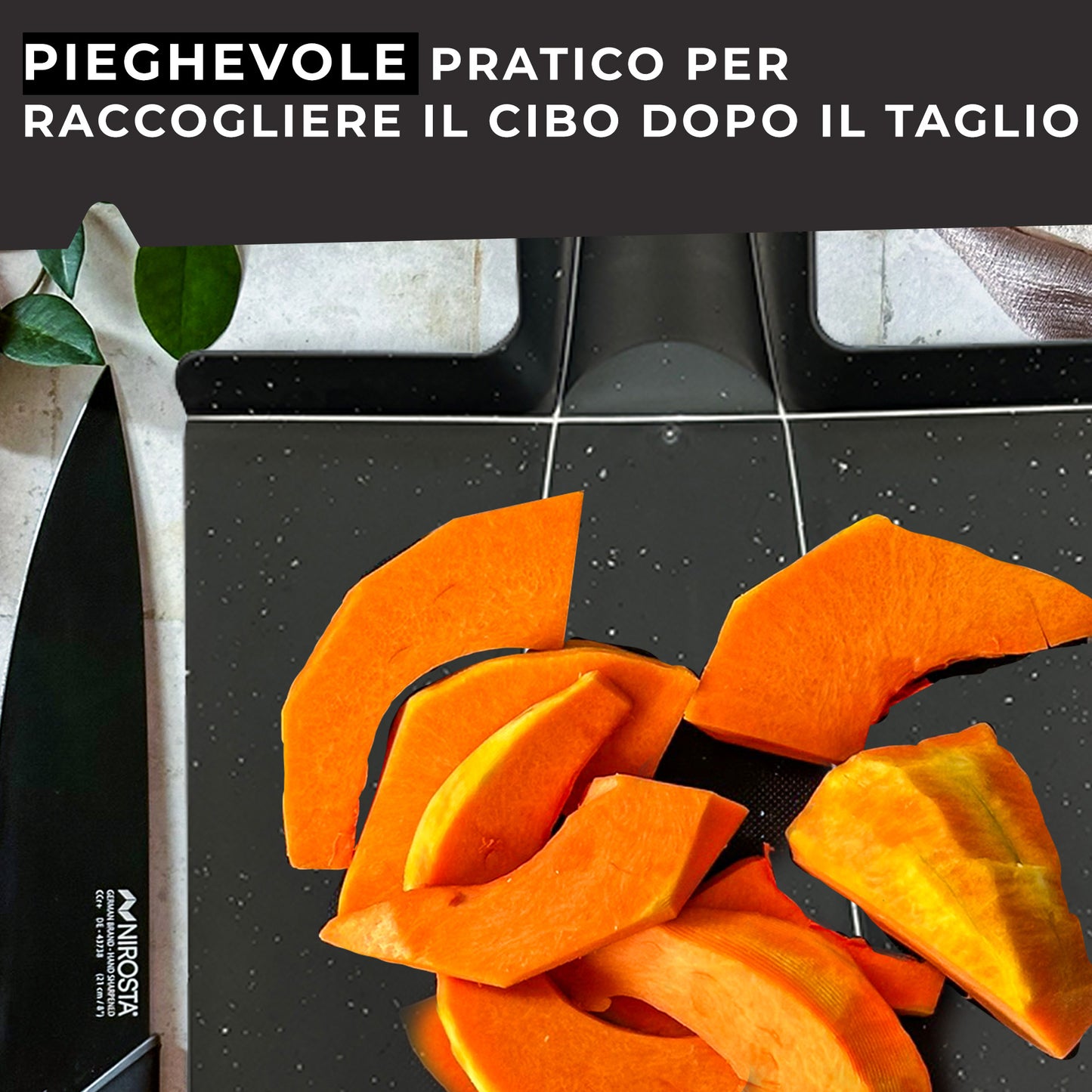Tagliere pieghevole da cucina, 38,5 x 21 cm