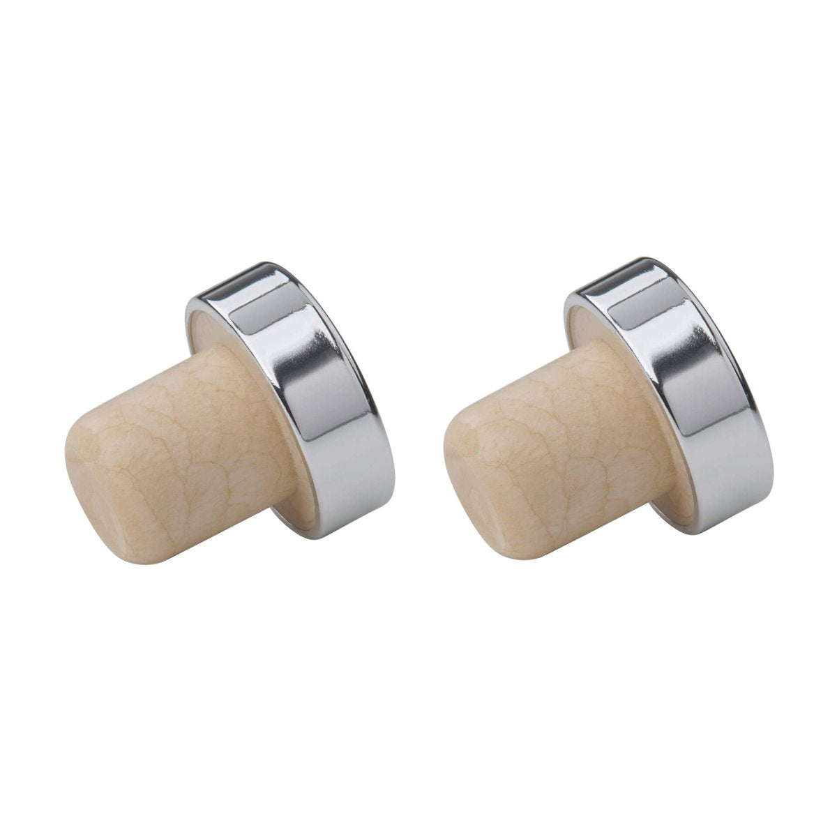 Tappi per vino, 2 pezzi, cromato