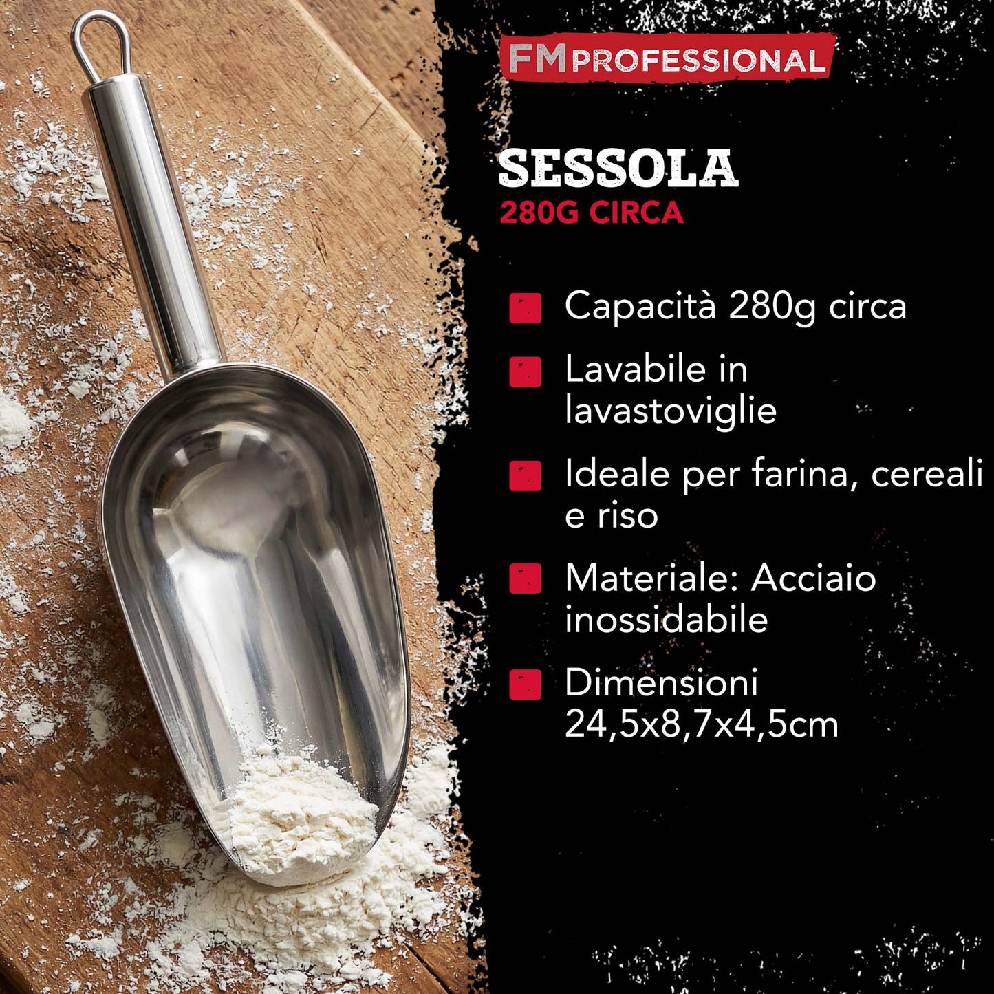 Paletta multiuso in acciaio inox