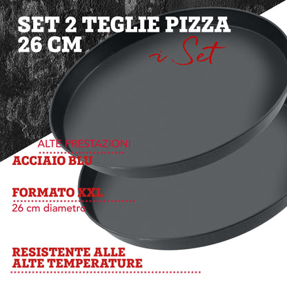 Set di 2 teglie per pizza, Ø26 cm