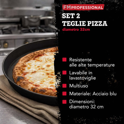 Set di 2 teglie per pizza, Ø32 cm