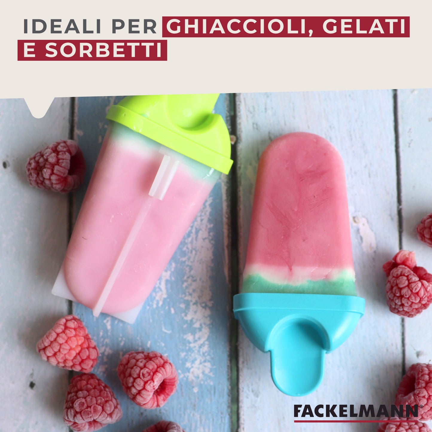 Forma ghiaccioli grandi in plastica, vari colori 5pz