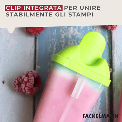 Forma ghiaccioli grandi in plastica, vari colori 5pz