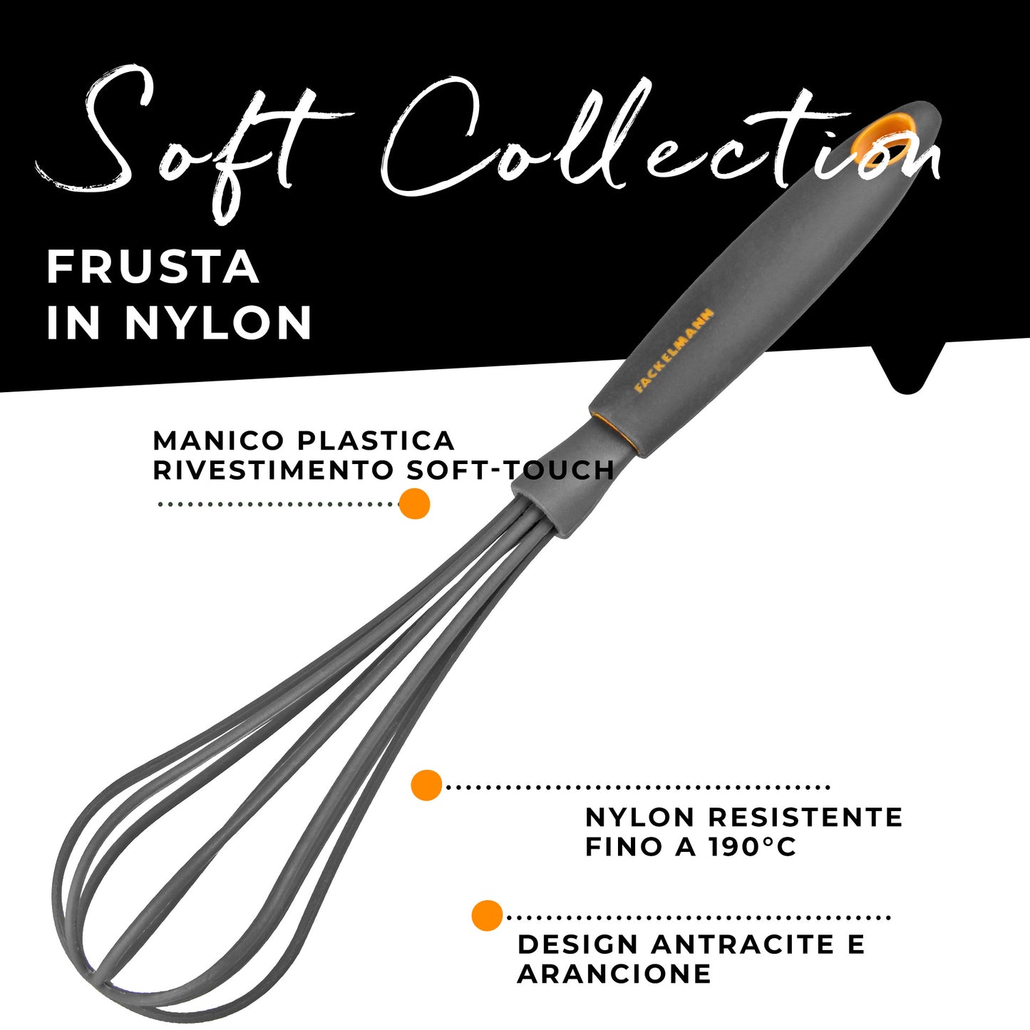 Frusta da cucina in nylon, Linea Soft Collection, Fackelmann