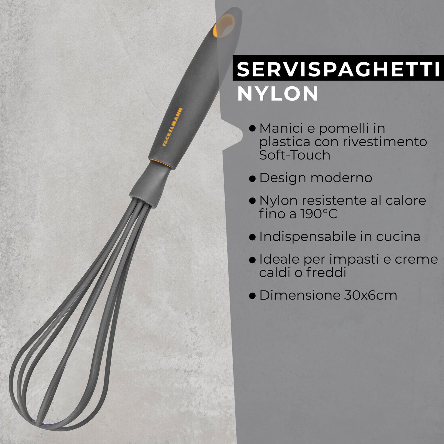 Frusta da cucina in nylon, Linea Soft Collection, Fackelmann