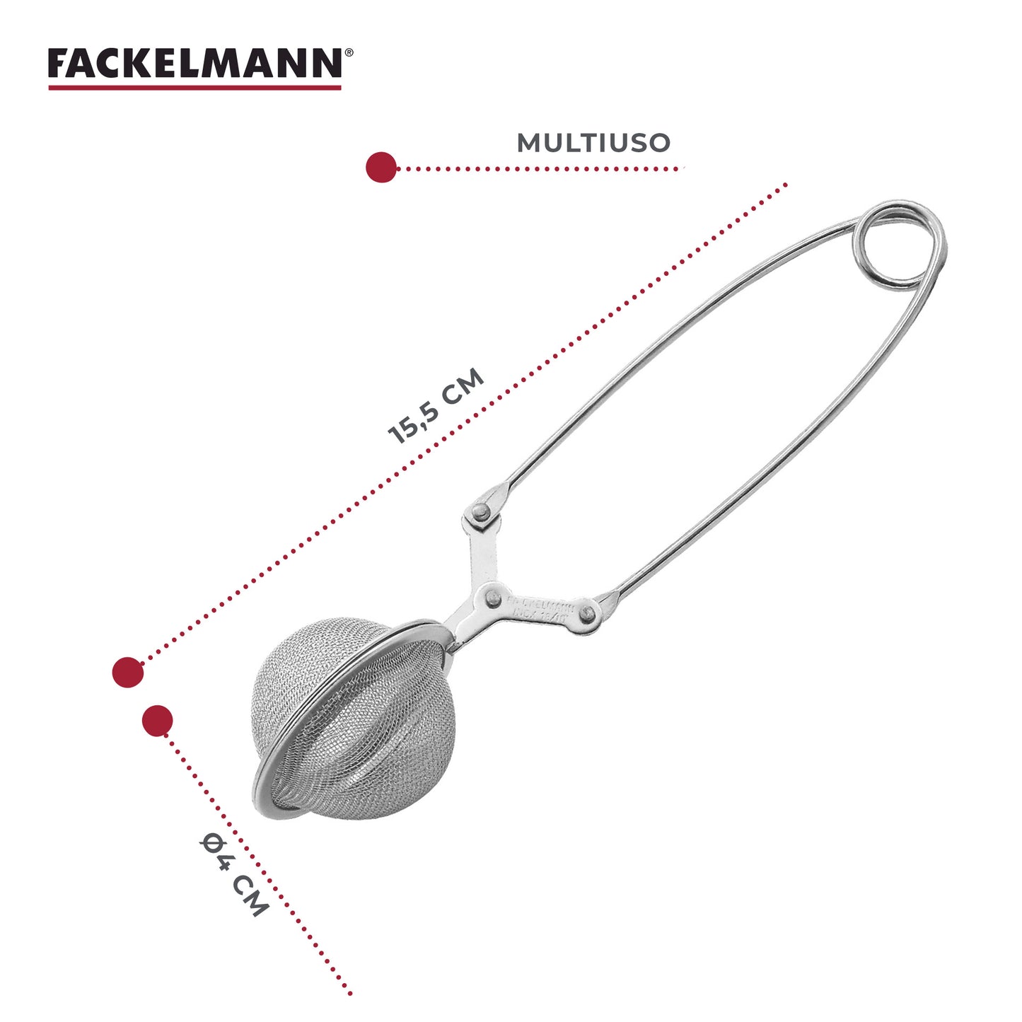 Infusore Ø4cm piccolo a molla, acciaio inossidabile