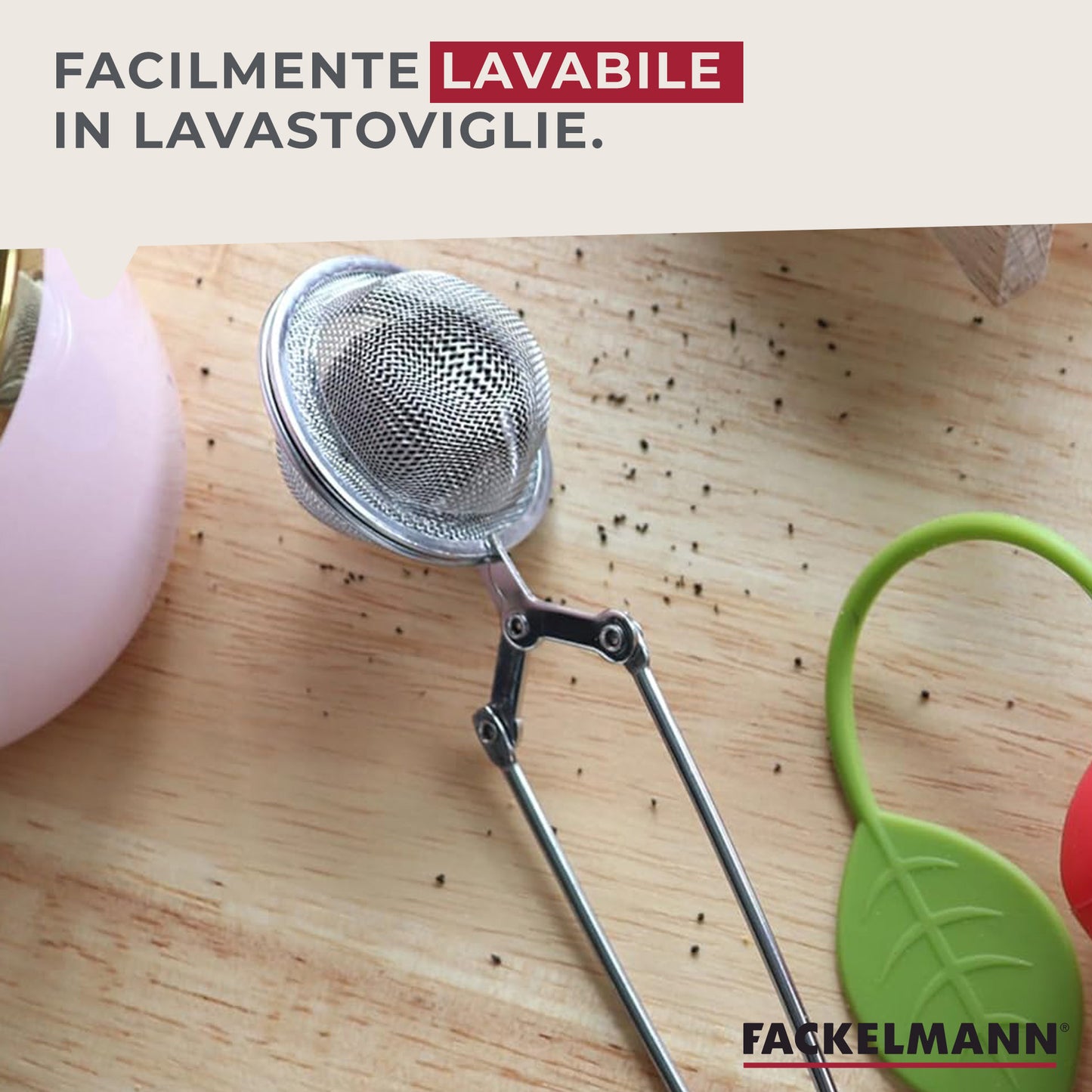 Infusore Ø4cm piccolo a molla, acciaio inossidabile