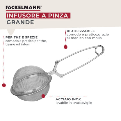 Infusore Ø8cm grande a molla, acciaio inossidabile