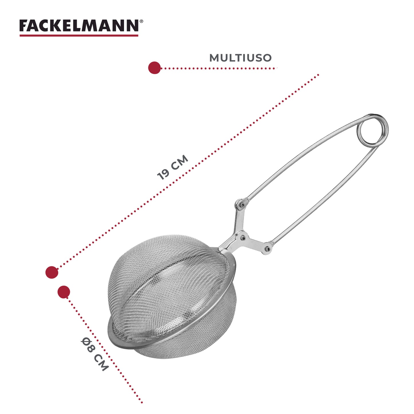Infusore Ø8cm grande a molla, acciaio inossidabile