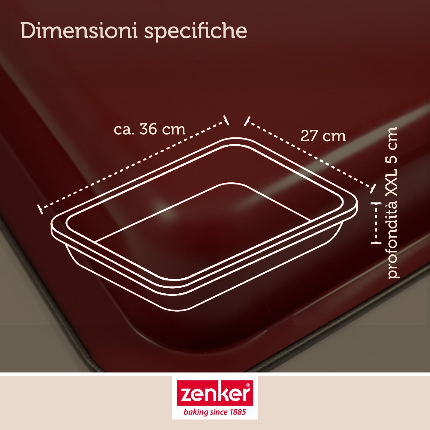 Lasagnera, Linea Merry Christmas, dimensioni 36,5 x 27 x 5 cm