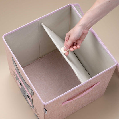 Scatola portaoggetti rosa, con coperchio, design gatto, 33x33x33 cm