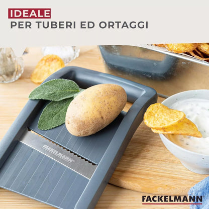 Affetta verdure mandolina compatta con lama ondulata scanalata