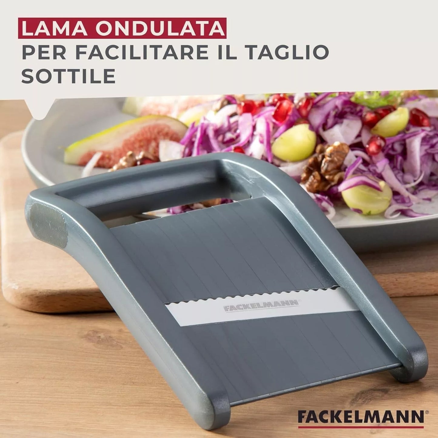 Affetta verdure mandolina compatta con lama ondulata scanalata
