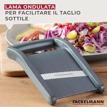 Affetta verdure mandolina compatta con lama ondulata scanalata