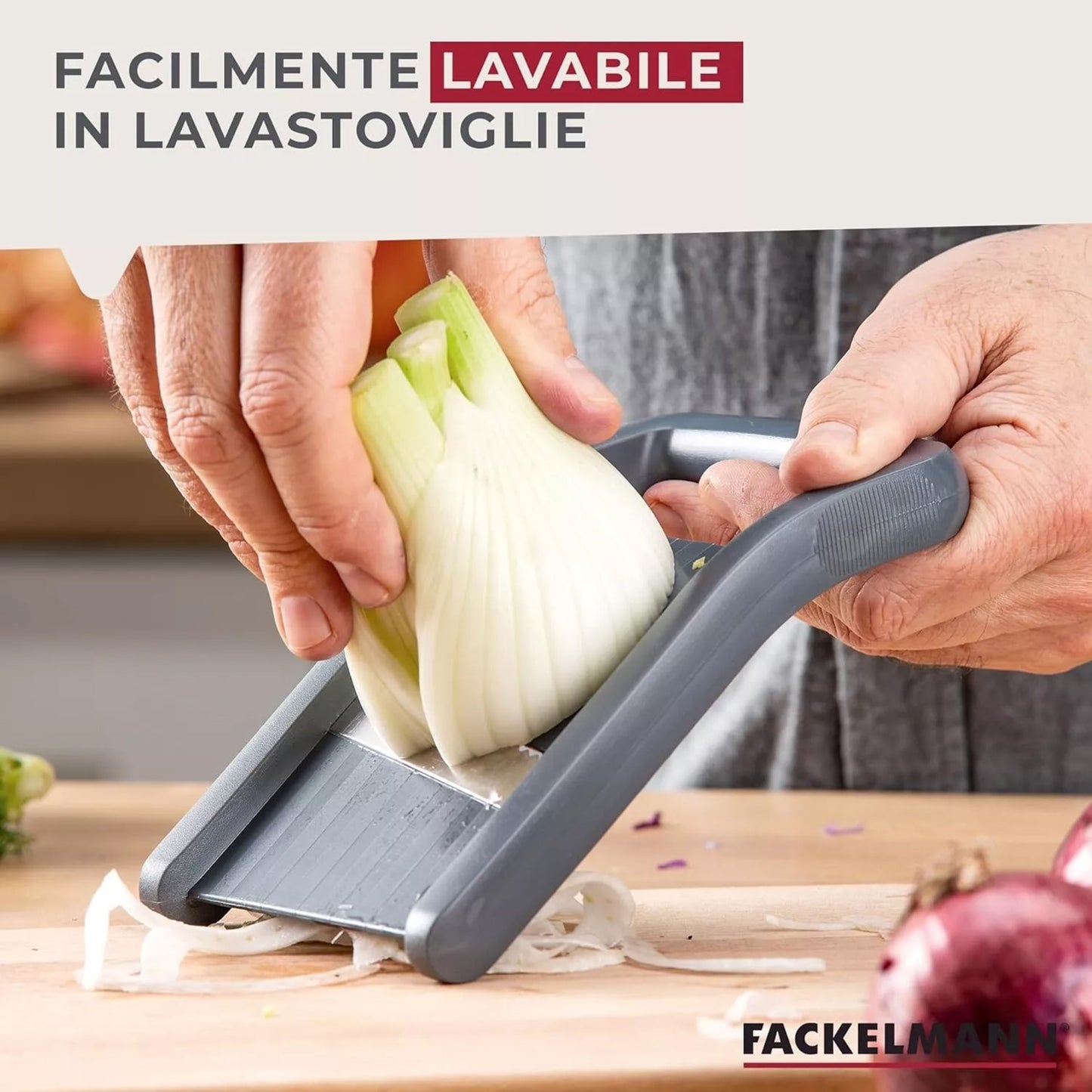 Affetta verdure mandolina compatta con lama ondulata scanalata