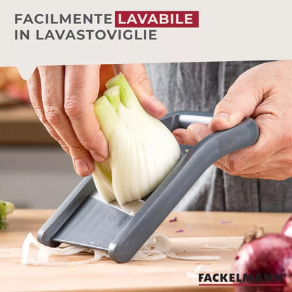 Affetta verdure mandolina compatta con lama ondulata scanalata