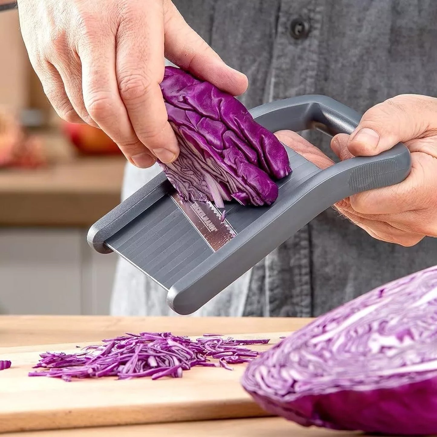 Affetta verdure mandolina compatta con lama ondulata scanalata