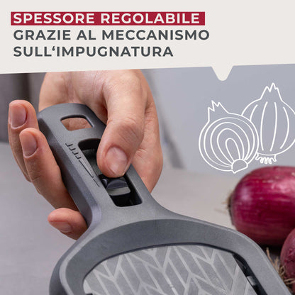 Affetta verdure Mandolina, regolabile, con para dito