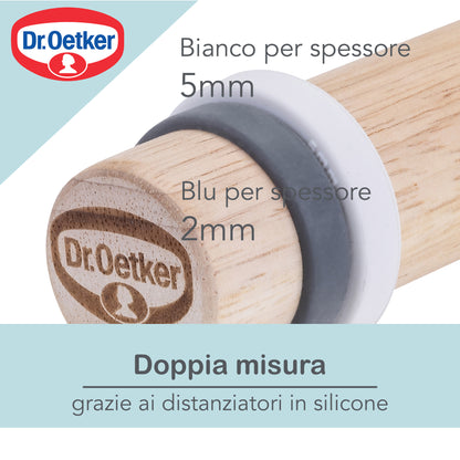 Mattarello in legno, con anelli distanziatori, Linea Vintage