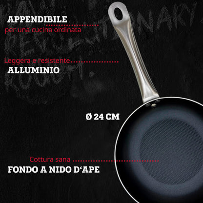 Padella da 24 cm, fondo a nido d'ape antiaderente