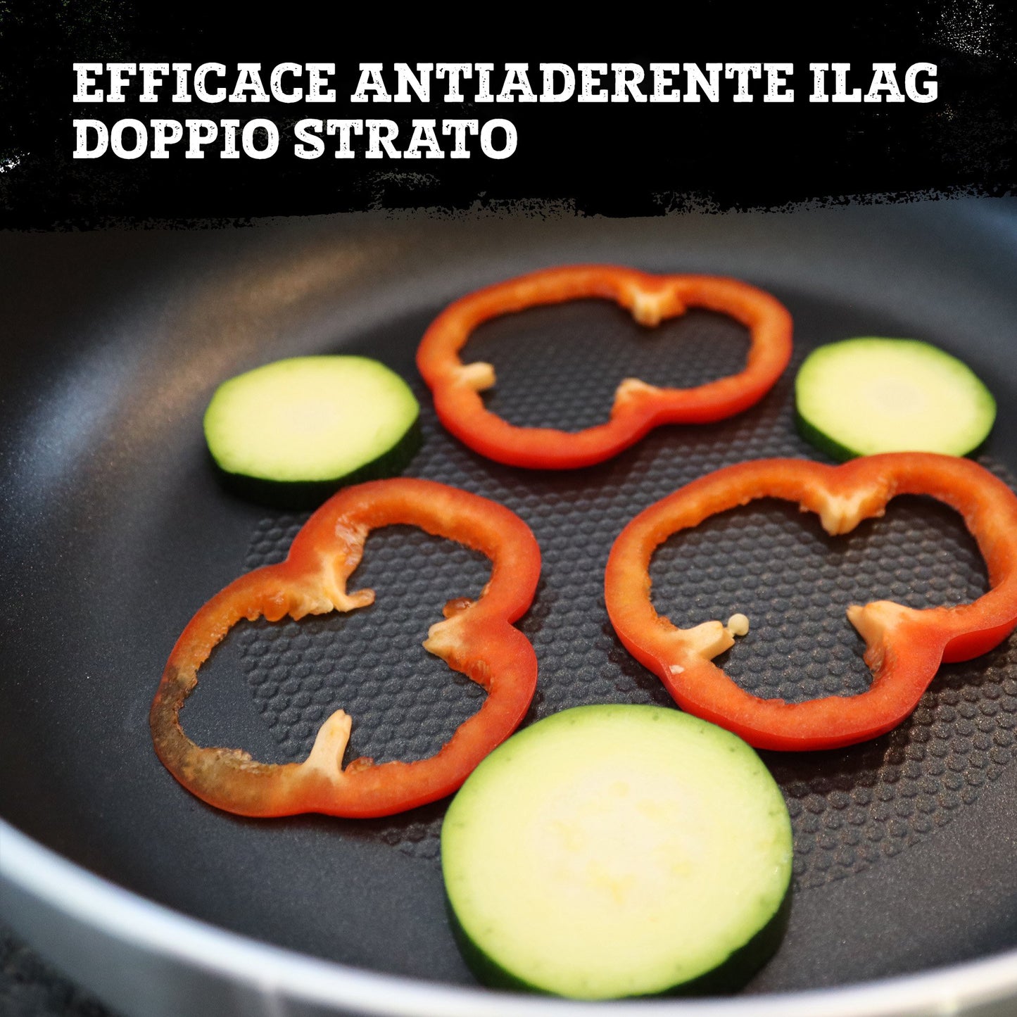 Padella alta da 24 cm, fondo a nido d'ape antiaderente