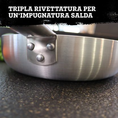 Padella alta da 24 cm, fondo a nido d'ape antiaderente