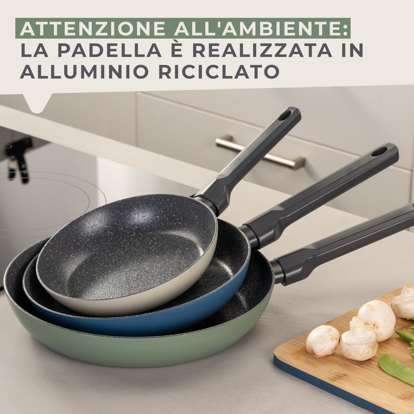 Padella Balance Ø 24 cm - Alluminio riciclato, rivestimento antiaderente in ceramica, senza PFAS - Adatta all'induzione