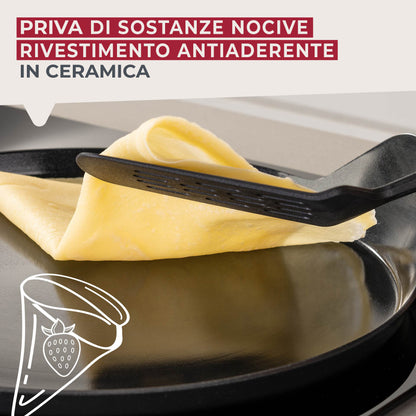 Padella per Crepe, in alluminio riciclato con rivestimento antiaderente, Linea Statement