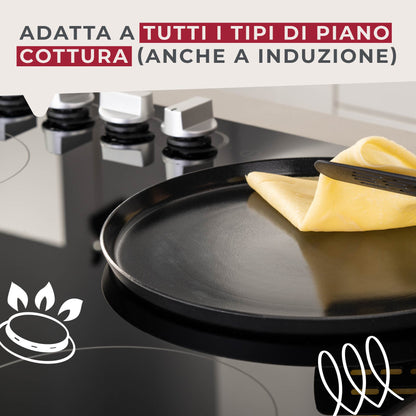 Padella per Crepe, in alluminio riciclato con rivestimento antiaderente, Linea Statement