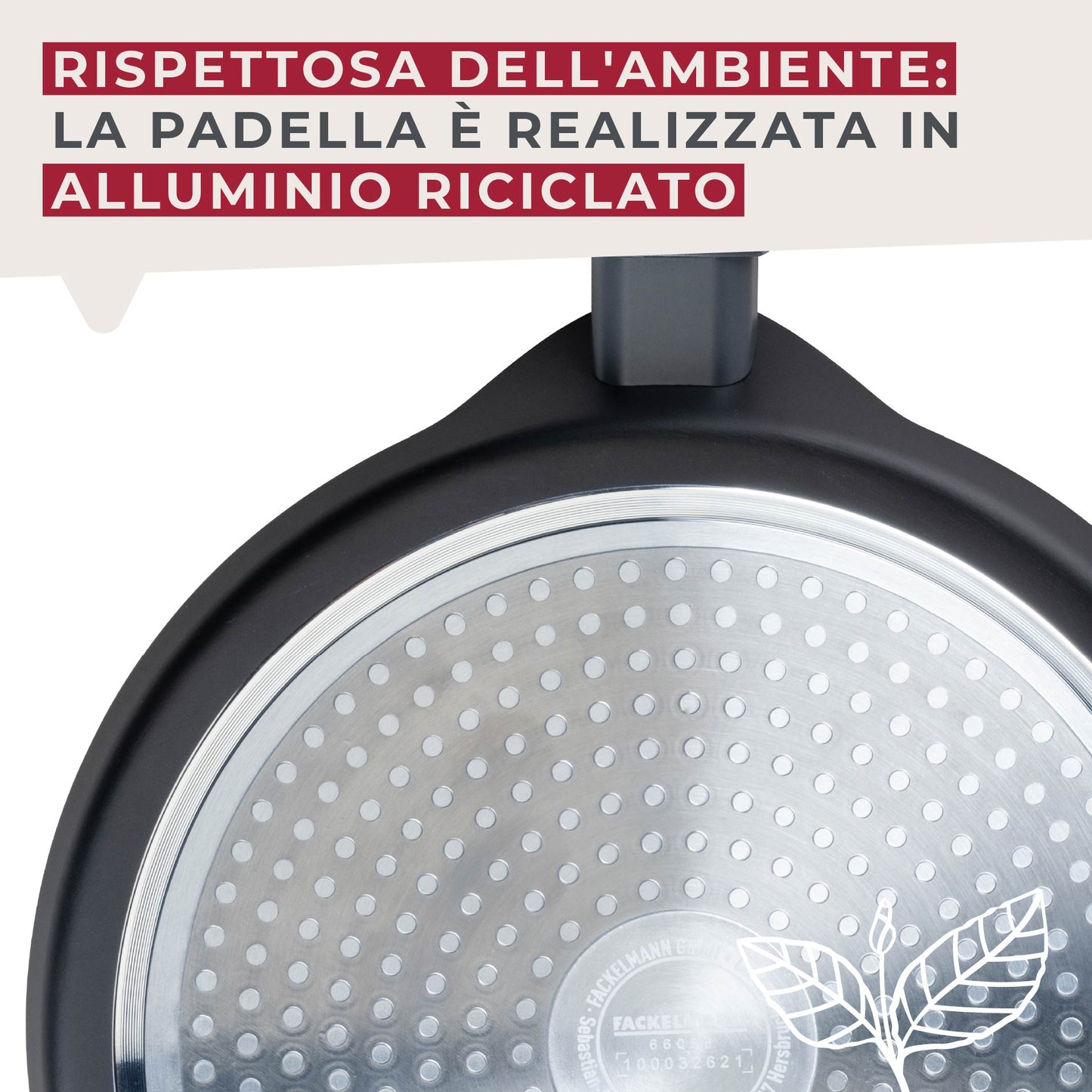 Padella per Crepe, in alluminio riciclato con rivestimento antiaderente, Linea Statement