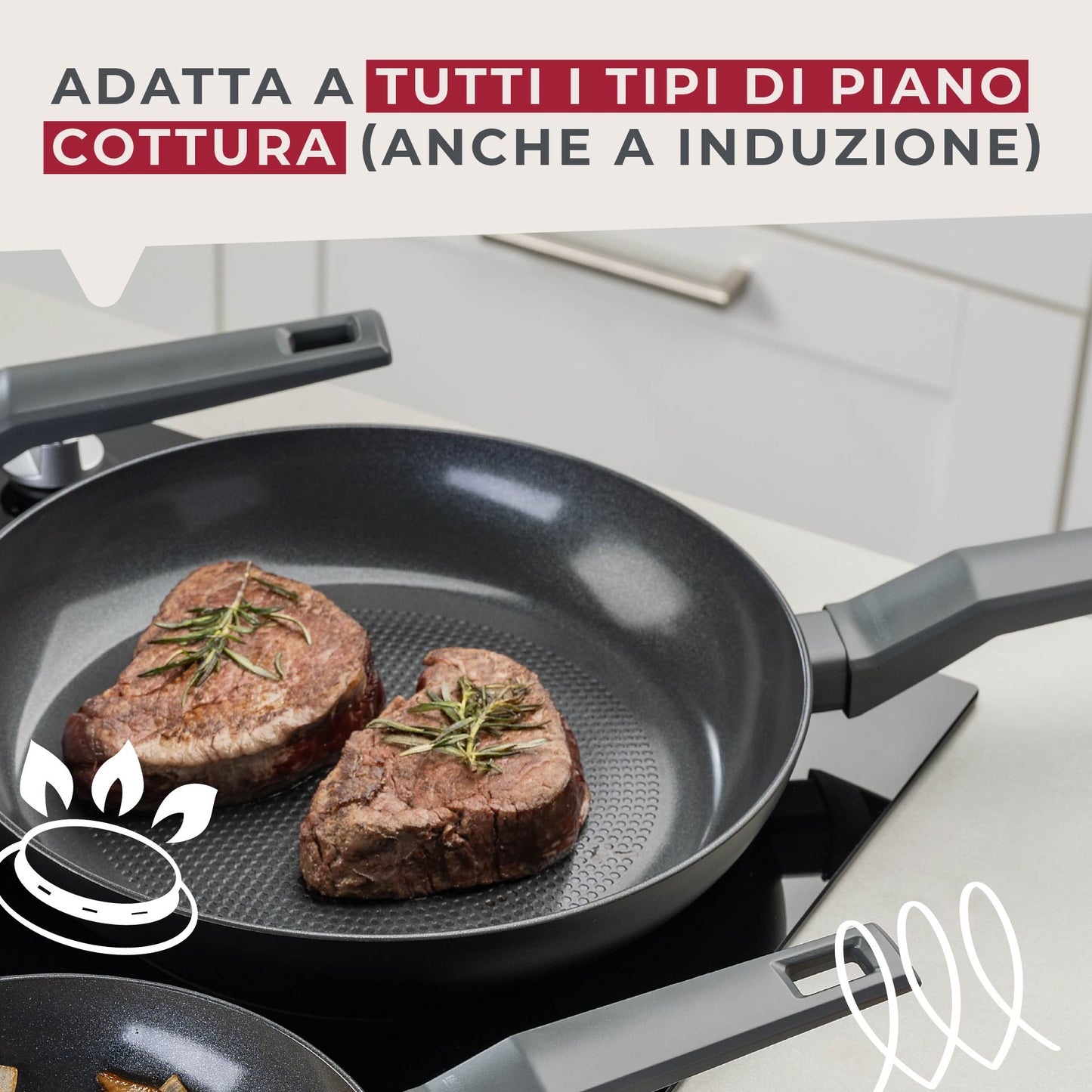 Padella Linea Statement Ø 24 cm – struttura a nido d'ape, alluminio riciclato, rivestimento antiaderente in ceramica, senza PFAS - Adatta all'induzione