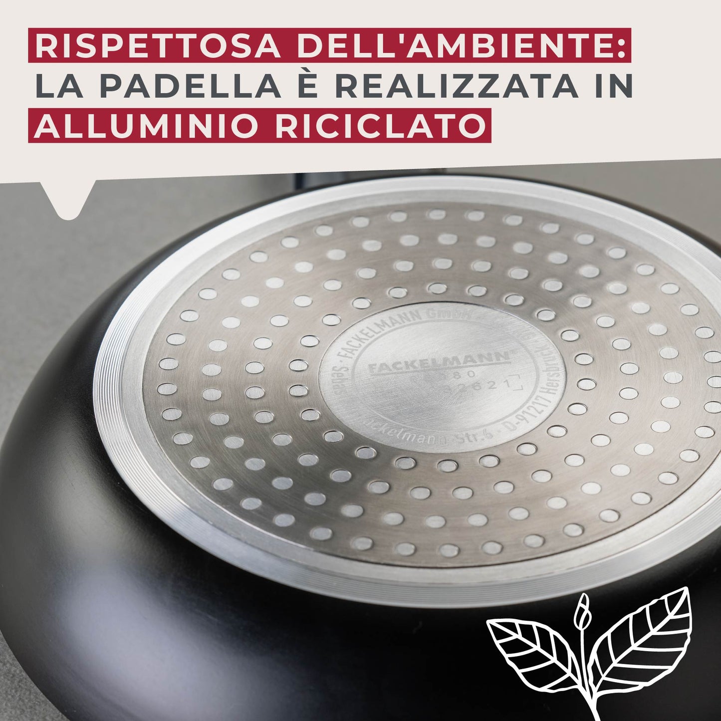 Padella Linea Statement Ø 24 cm – struttura a nido d'ape, alluminio riciclato, rivestimento antiaderente in ceramica, senza PFAS - Adatta all'induzione
