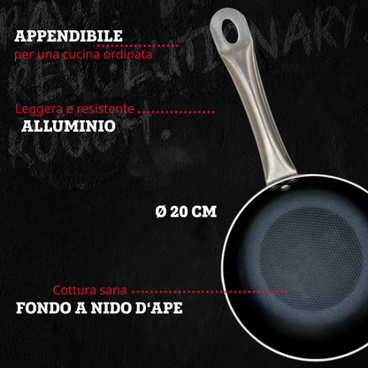 Padella alta da 20 cm, fondo a nido d'ape antiaderente