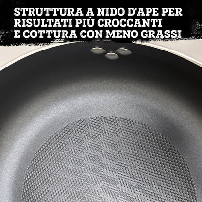 Padella alta da 20 cm, fondo a nido d'ape antiaderente