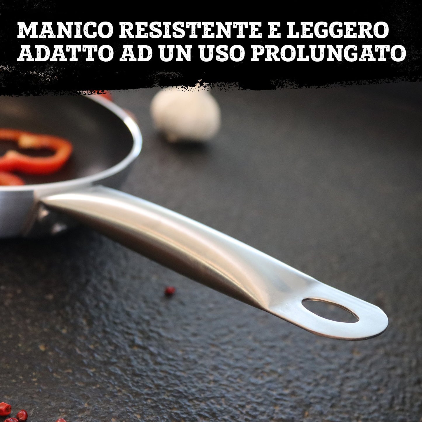 Padella alta da 20 cm, fondo a nido d'ape antiaderente