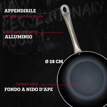 Padella da 28 cm, fondo a nido d'ape antiaderente
