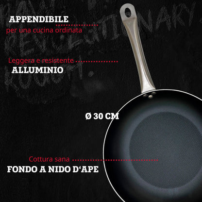 Padella da 30 cm, fondo a nido d'ape antiaderente
