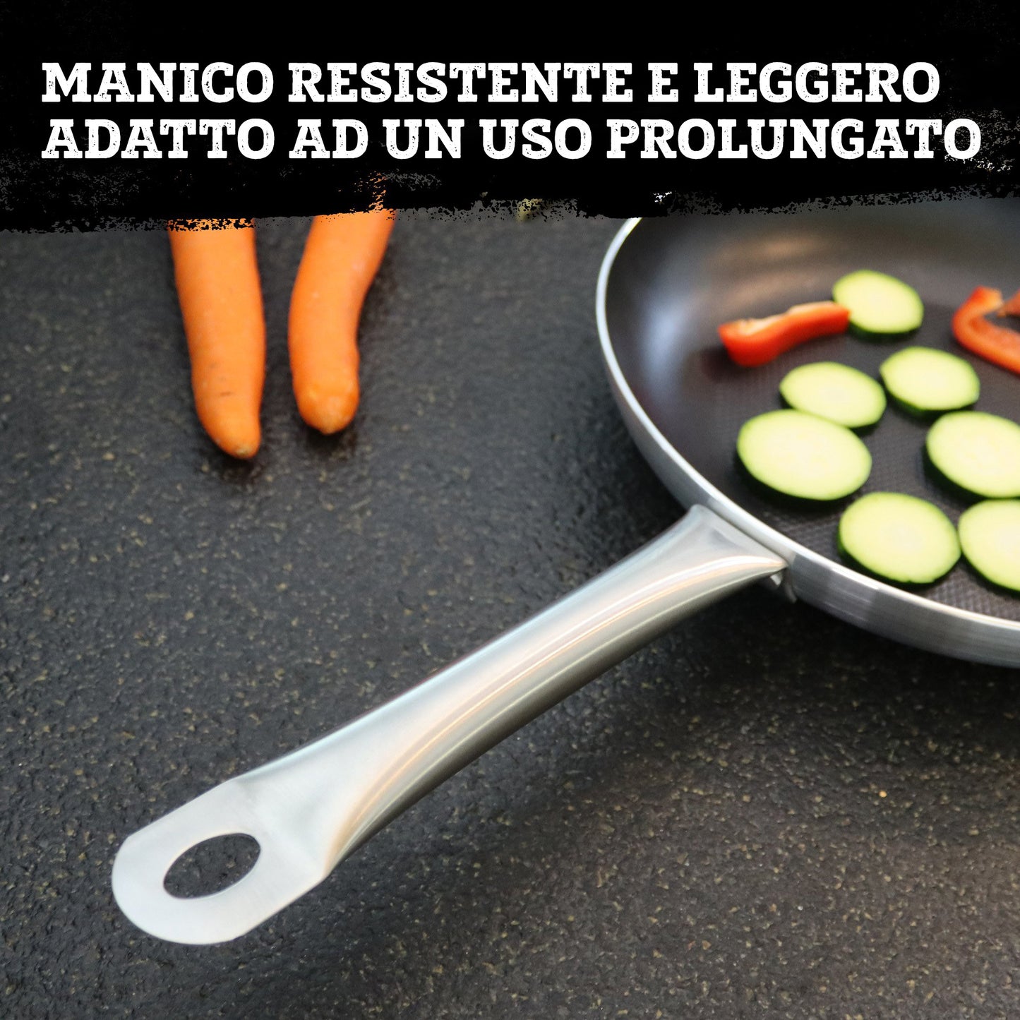 Padella da 30 cm, fondo a nido d'ape antiaderente