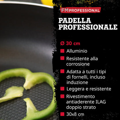 Padella alta da 30 cm, fondo a nido d'ape antiaderente