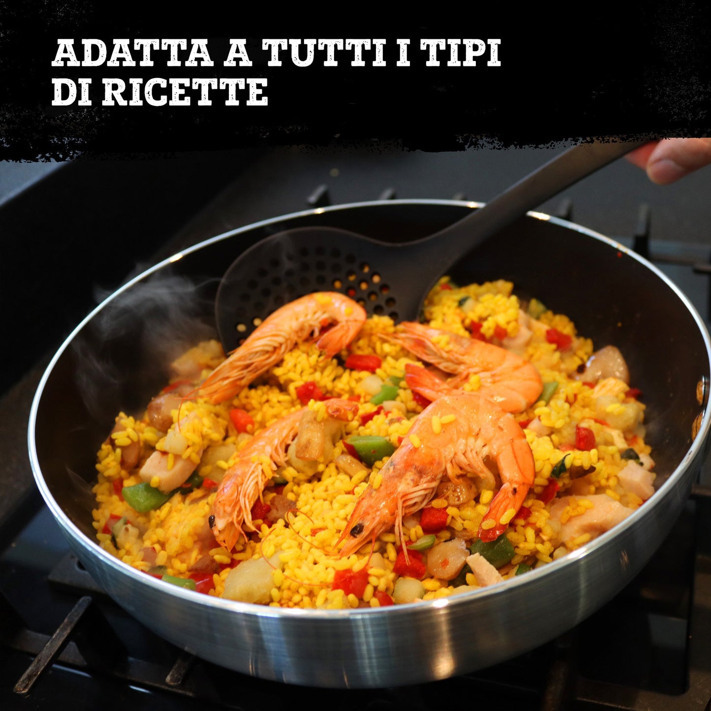 Padella alta da 30 cm, fondo a nido d'ape antiaderente