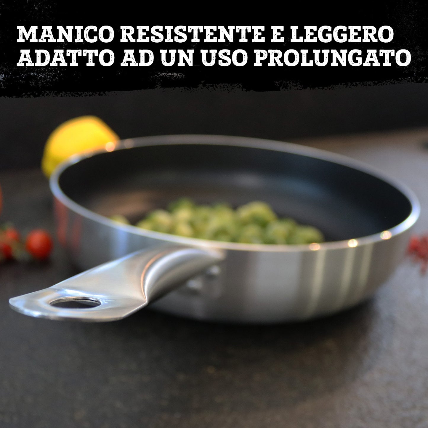 Padella alta da 32 cm, fondo a nido d'ape antiaderente