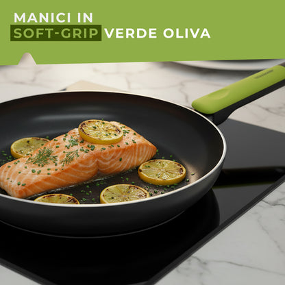 Padella in alluminio antiaderente, 28 cm, Linea Oliva