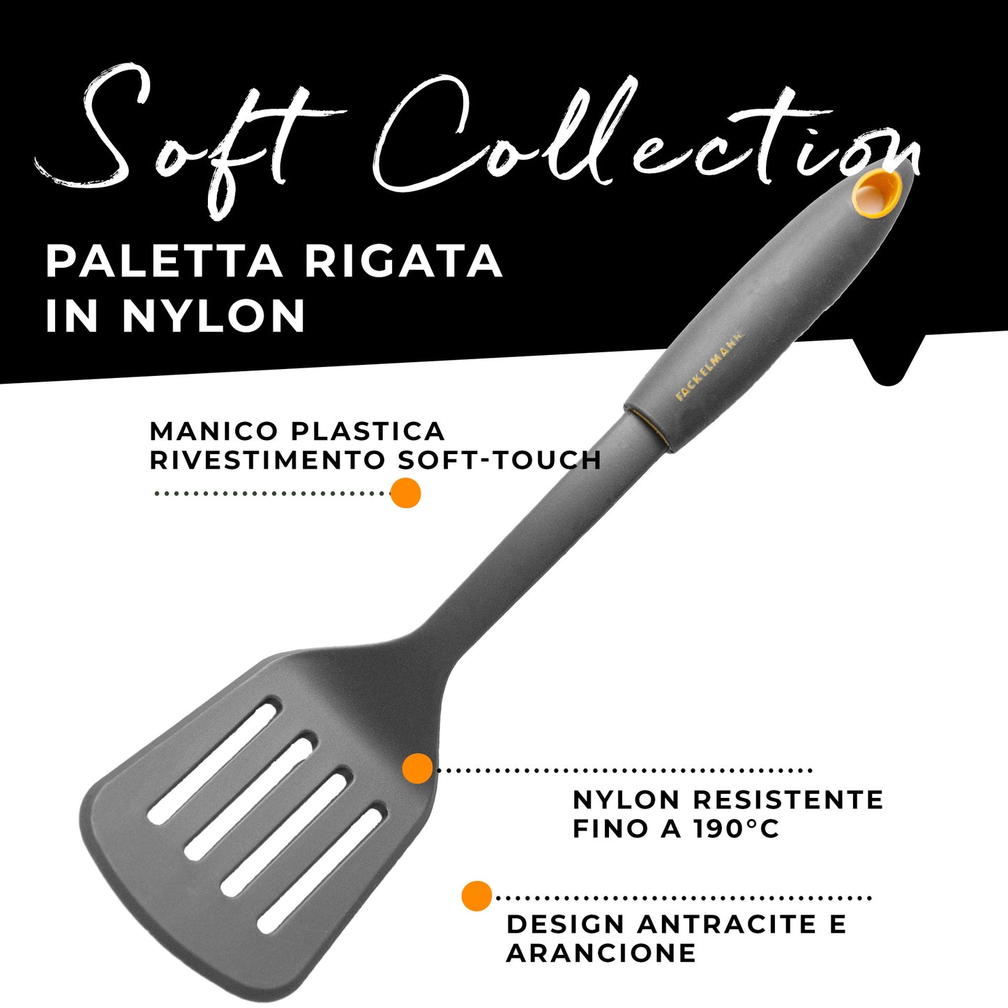 Paletta forata in nylon, Linea Soft Collection, Fackelmann
