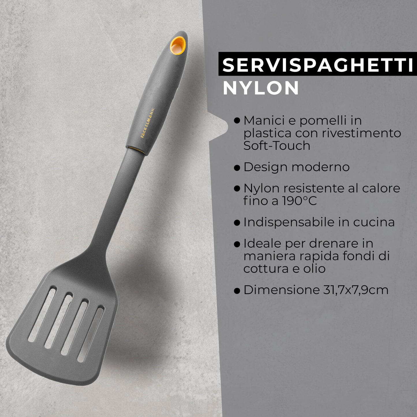 Paletta forata in nylon, Linea Soft Collection, Fackelmann