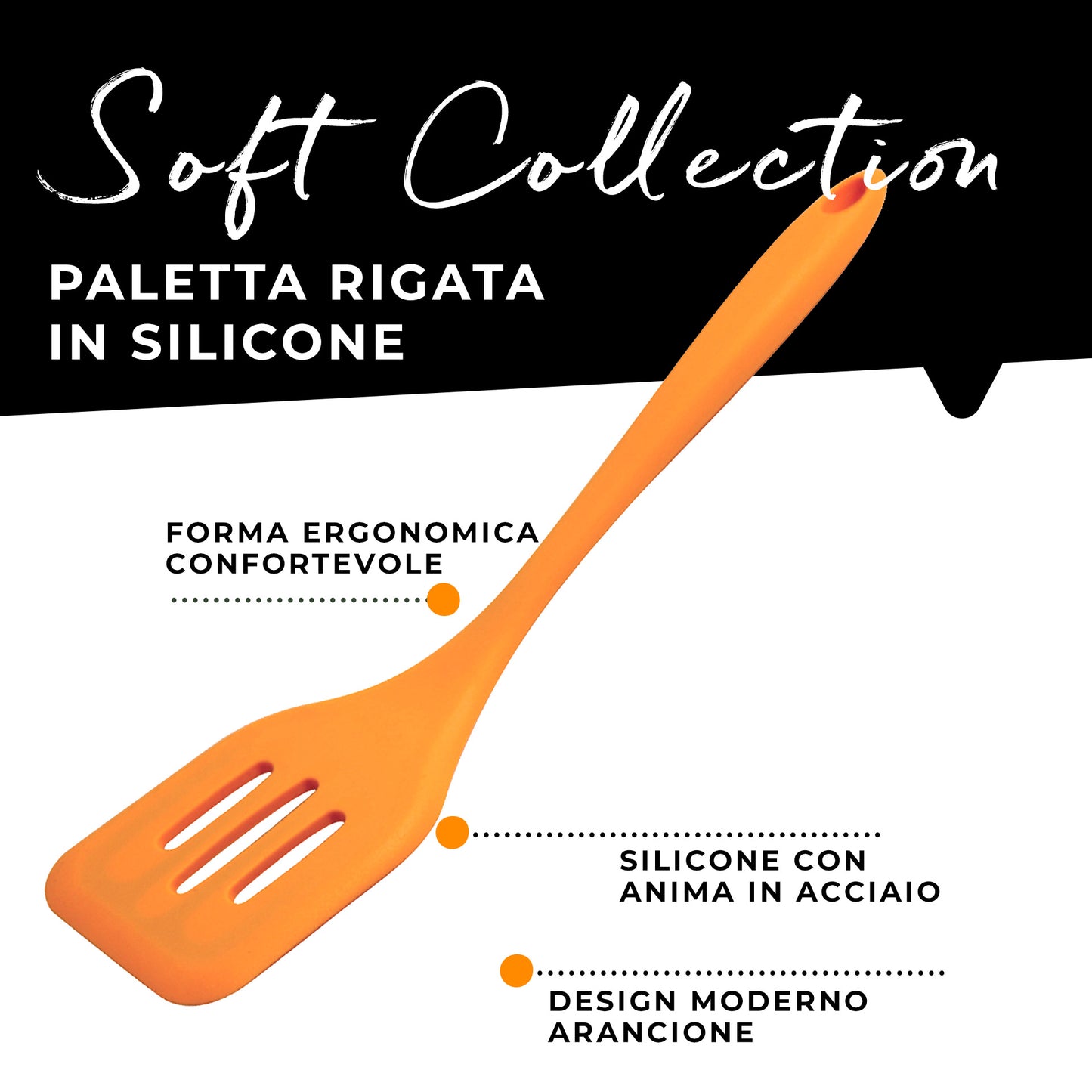 Paletta fritti forata in silicone, Linea Soft Collection, Fackelmann