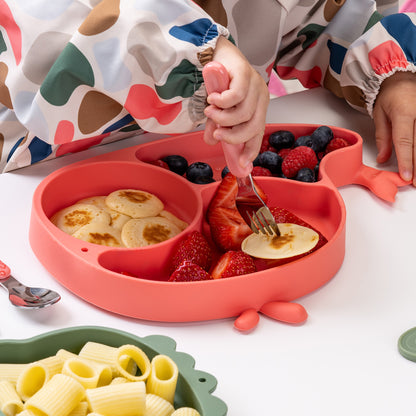 Piatto in silicone per bambini, con ventose, design balena